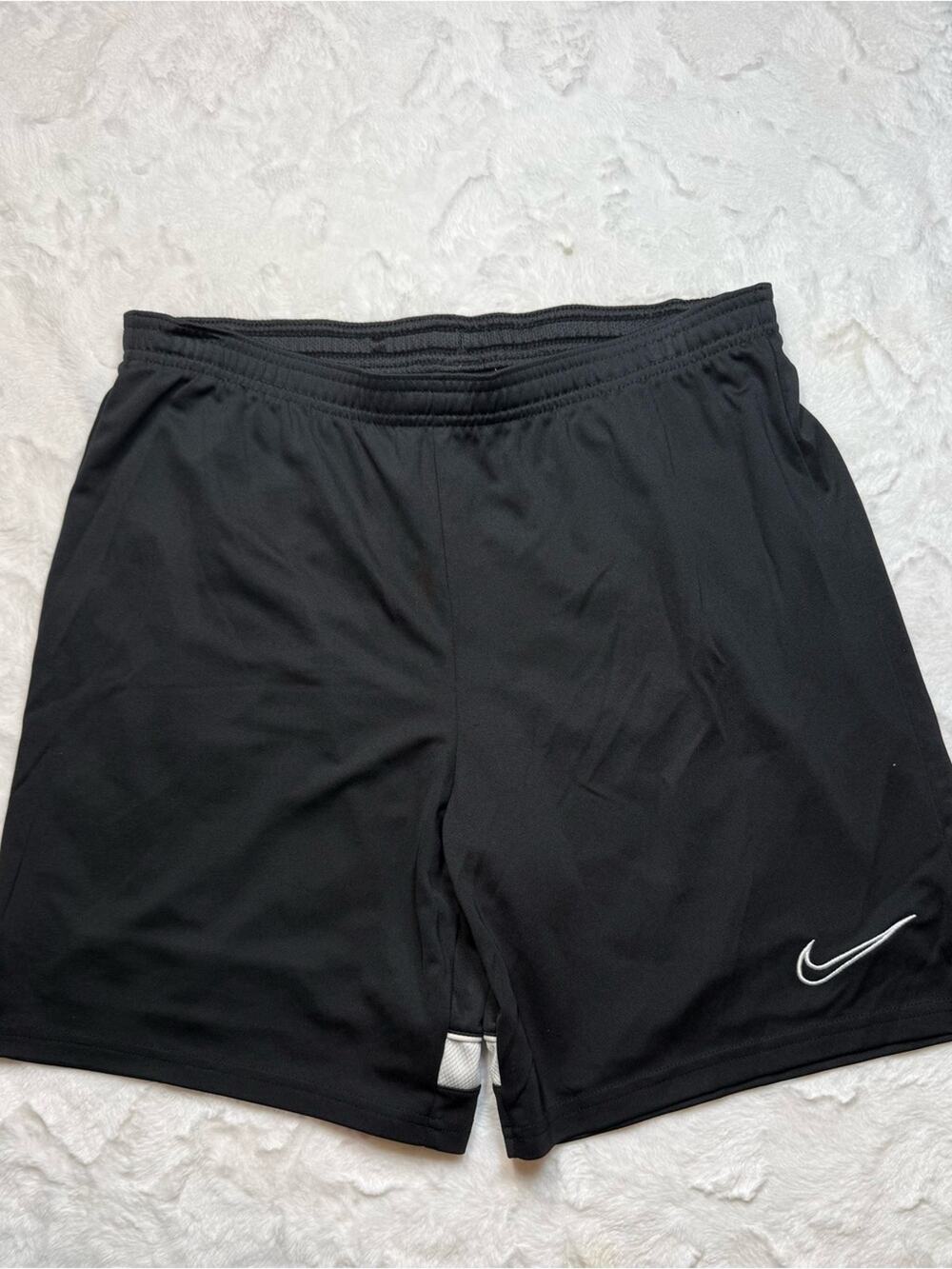 Nike Black Athletic Shorts with White Swoosh